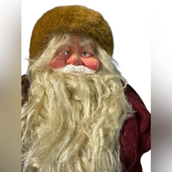 Vintage Saint Nick Santa Clause Table Decoration Felt Hand Painted Face 16" - Picture 2 of 10